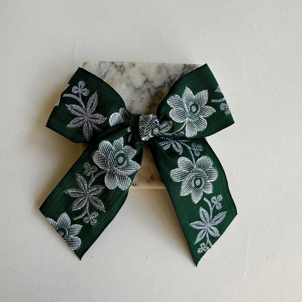 Sailor Bow // Green Silver Floral