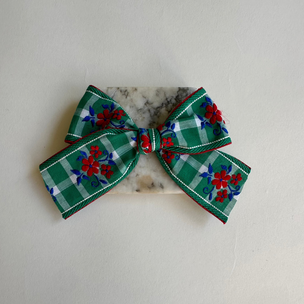 Sailor Bow // Green Check Floral