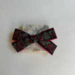 Small bow // red and black tapestry vintage floral